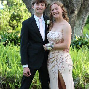 Champagne Strapless Formal Dress